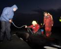 Jean-Michel Cousteau assists in taking measurements. © Matthew Ferraro, Ocean Futures Society Measurements