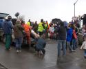 Hundred's of well wishers gathered at the harbor for "Rakey's" release. © Carrie Vonderhaar, Ocean Futures Society/KQED Takapuna Harbor