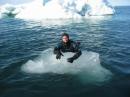 Ocean Futures diver in Arctic Ice